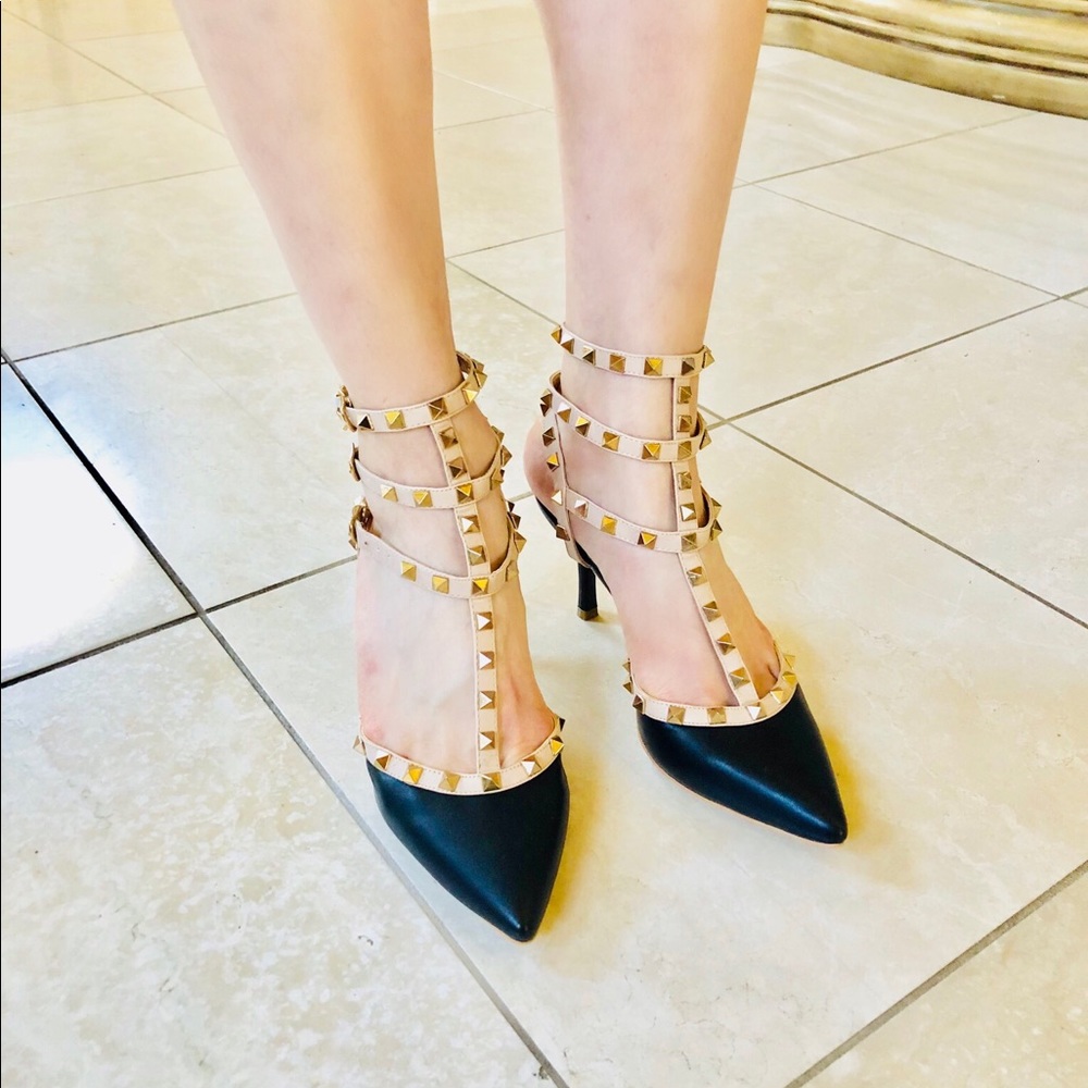 Rockstud Style Unbranded Black NWOT Heels